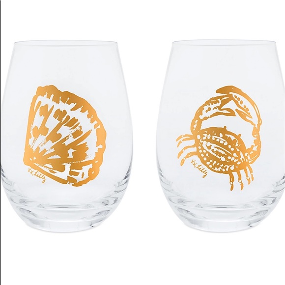 Lilly Pulitzer Stemless Wine Set NIB - Picture 2 of 3